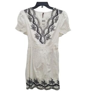 🍁Mushka by Sienna‎ Rose Women's White Black Embroidered Dress NWT Size L